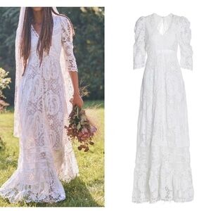LoveShackFancy cloud bridal lace gown NWT